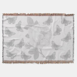 バラ・蝶 スローブランケット
