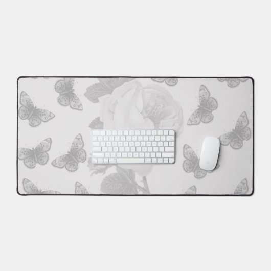 バラ・蝶 デスクマット (キーボード&マウス)