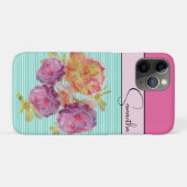 バラ 赤 ピンク 水彩 バラ 花 フラワー 携帯 Case-Mate iPhoneケース (裏面(横))