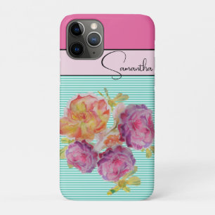 バラ 赤 ピンク 水彩 バラ 花 フラワー 携帯 iPhone 11 PROケース
