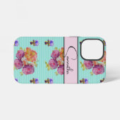 バラ 赤 ピンク 水彩 バラ 花 フラワー 携帯 iPhoneケース (裏面横)