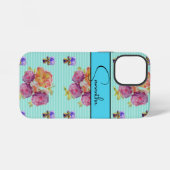 バラ 赤 ピンク 水彩 バラ 花 Phone iPhoneケース (裏面横)