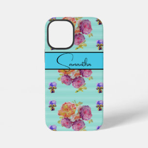 バラ 赤 ピンク 水彩 バラ 花 Phone iPhone 12 Miniケース