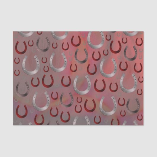 バラ，蹄鉄，銀，パターン灰色，幸運，パター 薄葉紙 (正面)