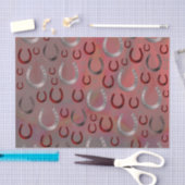 バラ，蹄鉄，銀，パターン灰色，幸運，パター 薄葉紙 (クラフト)