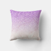 バラ-金ゴールドグラデーション大理石&パープルグリッター クッション (裏面)