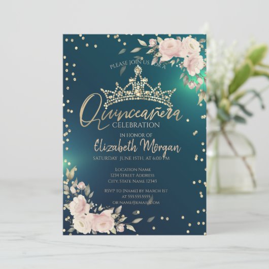 バラ,金ゴールドティアラ,ダイアモンズグリーンクインセアニラ 招待状 (スタンド正面)