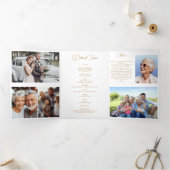 バラ&金ゴールドフローラ6写真詩葬儀プログラム 三つ折りプログラム (内部)