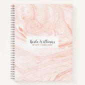 バラ-金ゴールド大理石スワーズ ノートブック (正面)