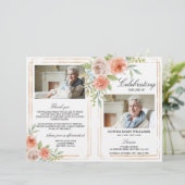 バラ・金ゴールド葬儀プログラム |サービスの順序 (スタンド正面)