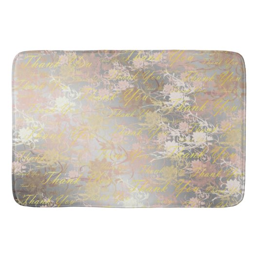 バラ、金ゴールド、銀感謝してい、+お前、花、フローラ、 バスマット (正面)