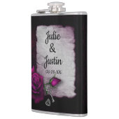 バラ、鍵、ハート フラスク (左)