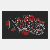 バラ 長方形シール (正面)