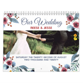 バラ、黄、青のフローラ当社のカレン結婚ダー カレンダー