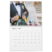 バラ、黄、青のフローラ当社のカレン結婚ダー カレンダー (2月 2027)