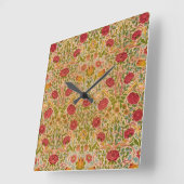 バラ、1883年ウィリアム・モリス スクエア壁時計 (傾斜)