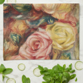 バラ(1912年)ピエール・アウグスト・ルノアール キッチンタオル (折り畳み)