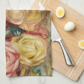 バラ(1912年)ピエール・アウグスト・ルノアール キッチンタオル (四つ折り)