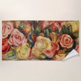 バラ（1912年）ピエール・アウグスト・ルノアール ビーチタオル
