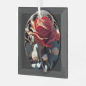 バラ#1 ガラスオーナメント (正面左)