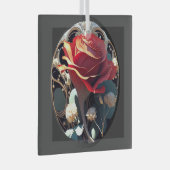 バラ#1 ガラスオーナメント (正面右)