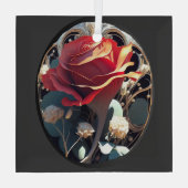 バラ#1 ガラスオーナメント (裏面)