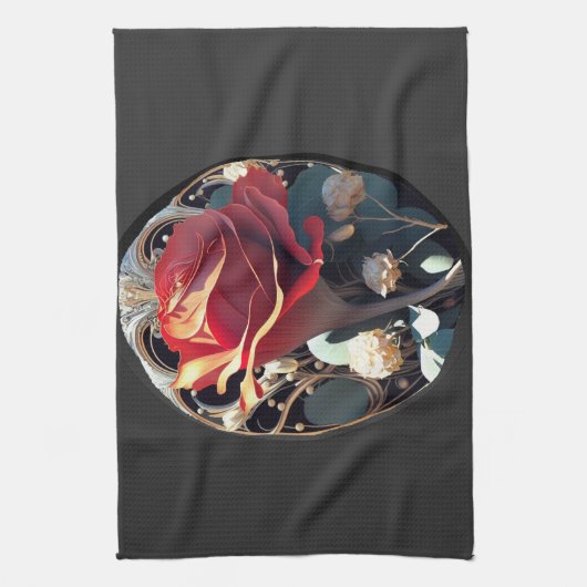 バラ#1 キッチンタオル (縦)