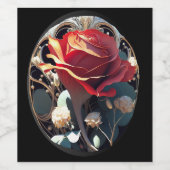 バラ#1 ワインラベル (シングルラベル)