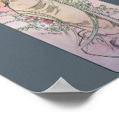 バラ（4つの花）、アルフォンスミュシャ ポスター (角)