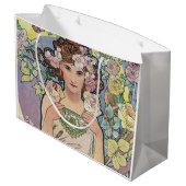 バラ(4つの花)、アルフォンスミュシャ ラージペーパーバッグ (裏面アングル)