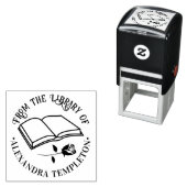 バラ"From the Library of"の名前でブックを開く セルフインキングスタンプ (インサイチュ)
