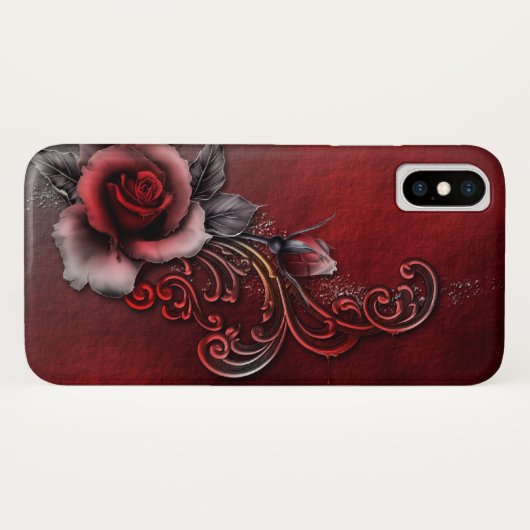 バラ- iPhone Xケース Case-Mate iPhoneケース (裏面(横))