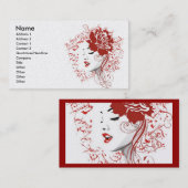バラ_red、名前、住所1、住所2、連絡1... 名刺 (正面/裏面)