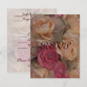 バラ、RSVP 出欠カード (正面/裏面)