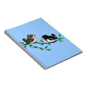 バラbreastedのGrosbeakのカップル ノートブック (右側)