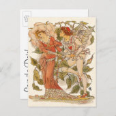 バラbyウォルター・クレーン、ヴィンテージ愛の日付を保存 案内ポストカード (正面/裏面)