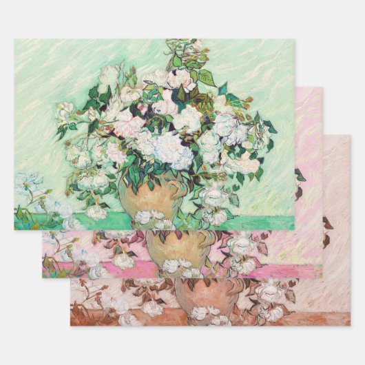 バラby Vincent Van ゴッホ, Decompage ラッピングペーパーシート (セット)