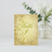 バラIIつる植物ヴィンテージクラックルテーブル番号カード位置 ポストカード (スタンド正面)