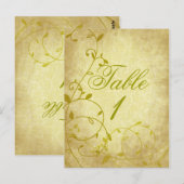 バラIIつる植物ヴィンテージクラックルテーブル番号カード位置 ポストカード (正面/裏面)