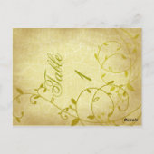 バラIIつる植物ヴィンテージクラックルテーブル番号カード位置 ポストカード (裏面)