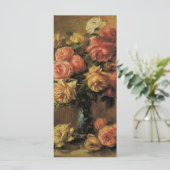 バラin花瓶byルノアール,ヴィンテージ結婚フローラ メニュー (スタンド正面)