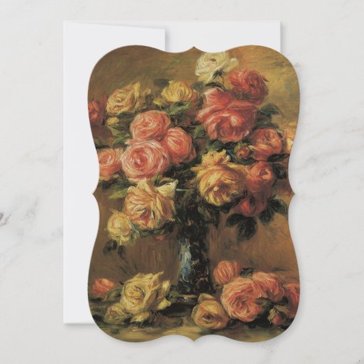 バラin花瓶byルノアール,ヴィンテージ結婚フローラ 招待状 (正面)