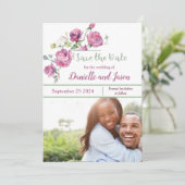 バラMauveとSage写真Save the Date 案内状 (スタンド正面)