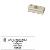 バラmotifの戻り名とアドレススタンプ ラバースタンプ (押印)