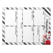 バラn ストライプ_病態生理学温度 ノートパッド (正面)