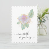 *~*バラQRシンプル金ゴールドRSVP AR12結婚のInvitati 招待状 (スタンド正面)