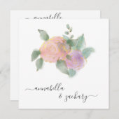 *~*バラQR RSVP金ゴールドグリッター- AR12 結婚s Invi 招待状 (正面/裏面)