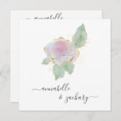 *~*バラQR RSVP金ゴールドグリッターAR12の結婚Invita 招待状 (正面/裏面)