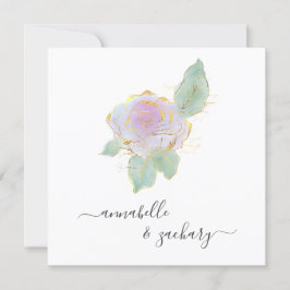 *~*バラQR RSVP金ゴールドグリッターAR12の結婚Invita 招待状