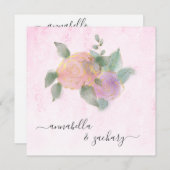 *~*バラQR RSVP +金ゴールドグリッター- AR12結婚s I 招待状 (正面/裏面)